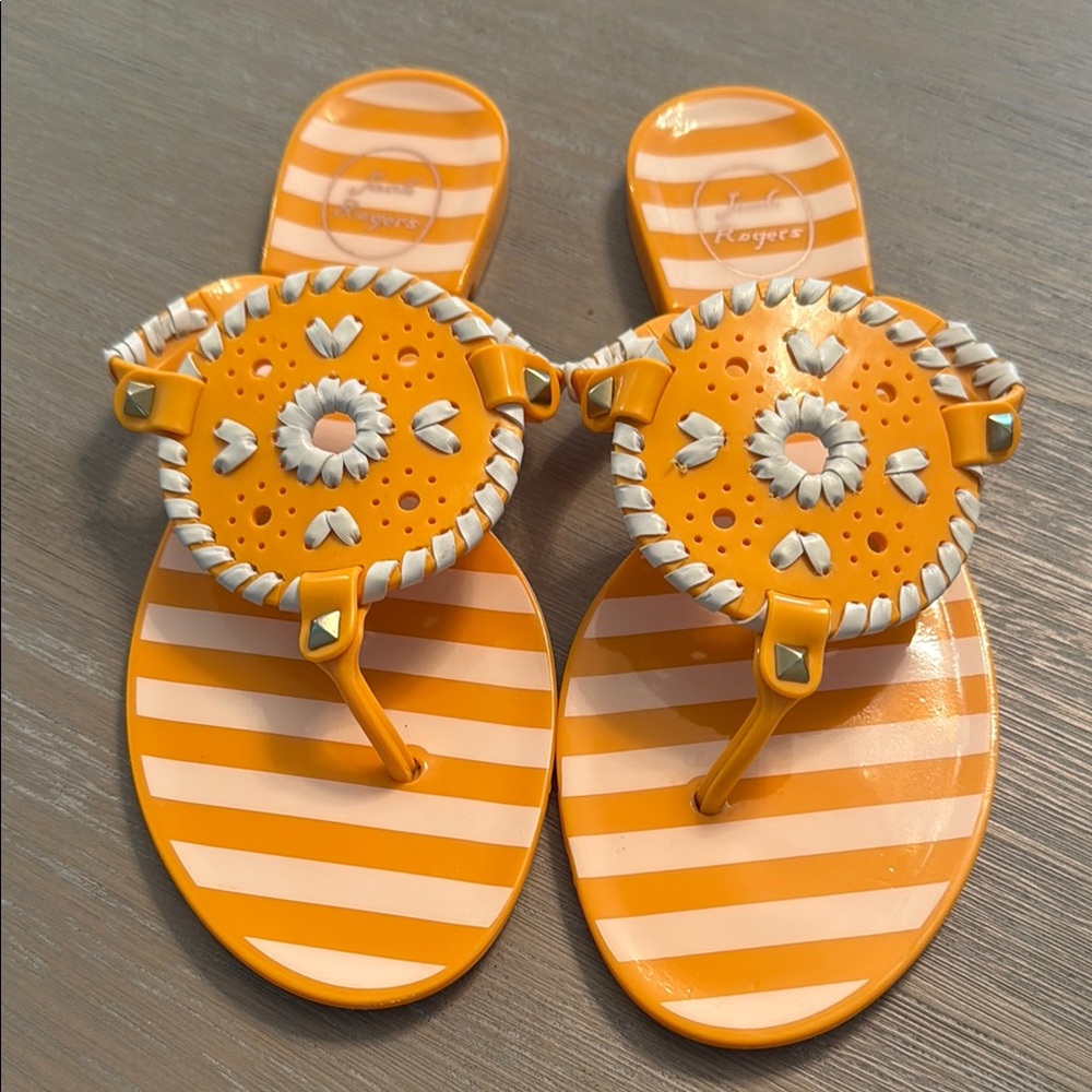 Jack Rogers Orange Striped Sandals